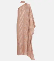 [Taller Marmo] Taller Marmo Petra one-shoulder fil coupé maxi dress AU 12 pink