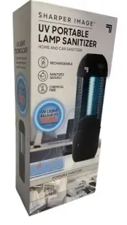 Sharper Image Rechargeable Portable Lamp Kills 99% Germs, USB Charger