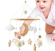 Baby Crib Mobile - Baby Cot Mobile | Nursery Bassinet Pendant | Musical Portable Bohemian Cribs Mobiles for 0-3 Boys and Girls Nursery Stroller Decoration
