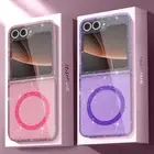 For Samsung Galaxy Z Flip6 Flip5 Flip4 Glitter ShockProof Magnetic Case Cover
