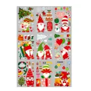 9Sheets Christmas Window Stickers Gnome Dwarf Faceless for Doll Static Sticker C