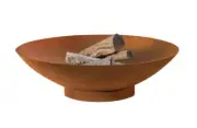 Ignite 45cm Round Steel Firepit/Planter Bowl with Base - Rusty Steel Effect,