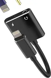 Lightning Adapter(2 in 1)3.5mm Headphone Charger Dual Jack Splitter for iPhone 14 Pro Max AUX Audio Cable Adaptor for Apple MFI Certified Headset Connector for iPad Earphone Converter Car Accessories