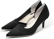 RANDA(ランダ) DD34165 Women's Glitter Line Side Open Pumps, Black, 22.5 cm