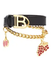 [Balmain Kids] Balmain Kids Chain-detail leather belt VI black