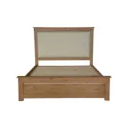 Jade Queen Size Bed Frame French Provincial Style Timber Mattress Base - Natural