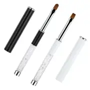 2Pcs Oval & Flat UV Gel Nail Brush Professional Builder Gel Brush Nail Art De...