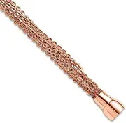 [JewelryWeb] 925 Sterling Silver Multi strand Magnetic Clasp Rose Gold Plated-Multi-Strand Bracelet 19 Centimeters 7mm Wide-Strand-Bracelet for Women