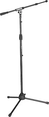 Gator Frameworks Tripod Boom Arm Mic Stand with Soft Grip Twist Clutch