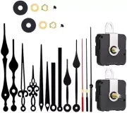 Silent Clock Movement Mechanism Long and Short Shaft with 6 Different Pairs 2 Pc