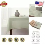 Handcrafted Sage Green Linen Tablecloth - Large 144"L x 60"W for Elegant Dining
