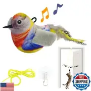 LEWISER Cat Toys Hanging Bird, Retractable Cat Teaser Toy, Vivid Chirping, In