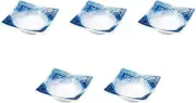 Set of 5, Blue Luster Shokado [4.3 x 4.3 x 1.5 inches (11 x 11 x 3.8 cm) | Shokado Reinforced Porcelain, Setomonohonpo,