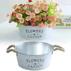 Iron Flower Container Home Decoration Flower Bucket Metal Box Planter