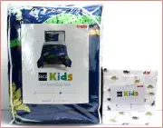 7 Piece - EVERETT the DINOSAUR Comforter + Sham + Sheet Set - Blue FULL NEW