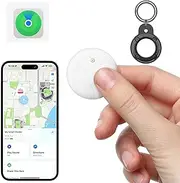 VISOOP Ultra-Light & Mini Bluetooth Tracker, Smart Tracker Tag IP67 Waterproof, Phone/Keys/Luggage/Suitcases/Wallets Finder, Compatible with Find My(iOS Only), Replaceable Battery, (White-1Pcs)
