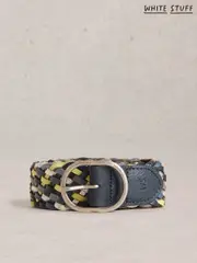 White Stuff Blue Leather Weave Belt (F25104) | $81