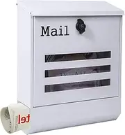 Exquisite Mailbox Mailbox Cast Aluminum Post Box with Newspaper Bucket Wall Mount Drop Box Creative Parcel Box External Locking Suggestion Box Safer