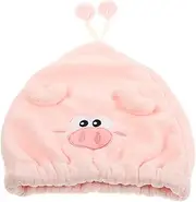 BELLIFFY Coral Fleece Dry Hair Hat Bonnet Towels Washcloths Shower Cap Hair Dryer Blow Dryer Cartoon Hair Towel Cartoon Bath Hair Cap Child Towel Wrap Cartoon Shower Hat Pink