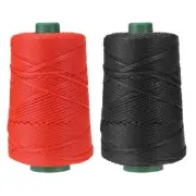 2 Pcs Polyester Macrame Cord, 3mm x 219 Yards Macrame Cords - (Black/Red)