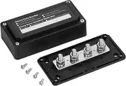 300A 48V Bus Bar, Positive & Negative Power Distribution Block with 4 X M8 Terminal Studs & Cover, Heavy Duty Battery Terminal Block for Marine, Automotive, RV, Boat, Car, Truck