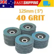 20 PCS 40 Grit Grinding Wheel 5'' 125MM Angle Grinder Flap Sanding Disc AU