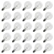 25 Pack G40 Outdoor Patio Globe Replacement Bulbs Clear C7 E12 Base Patio Lights