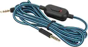 Gaming Headset Cable with Mute Switch, Volume Control Woven Cord, Oxygen Free Copper - Compatible for Logitech G Pro G Pro X G433 G233, 200cm 6.6ft Length (Blue)