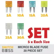 MICRO2 BLADE FUSE SET for Automotive Marine Box Block Tap OEM Replacement 5A-30A
