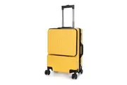 Swiss Aluminium Luggage Suitcase Lightweight with TSA locker 8 wheels 360 degree rolling Carry On HardCase SN8610A Yellow
