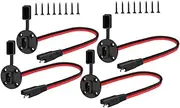Outanaya 4Sets Sae Power Socket Connectors for Solar Panels Heavy Duty Cables with Design for Solar Generator and Battery Charger Connections
