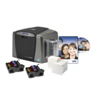 FARGO DTC1250e Single Side Photo ID Card Printer Bundle