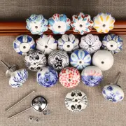 6x Hand Painted Ceramic Door Knobs Cabinet Drawer Wardrobe Cupboard Pull Handles