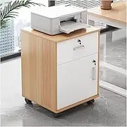 Office Storage File Cabinet with Printer Stand and Wheels Mobile File Storage Organizer for Organizing Documents and Folders Log Color Multi-Function File Cabinet