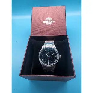 日本品牌ORIENT東方霸王錶 黑色紳士上班族鋼錶 日本原裝機芯 不鏽鋼錶殼 不鏽鋼錶帶