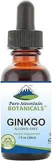 Gingko Biloba Liquid Extract – Alcohol Free Tincture of Wild Harvest Ginkgo Biloba Leaf – 1 fl oz Supplement
