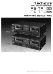 Technics RS-TR155 RS-TR255 Cassette Deck Owners Instruction Manual Reprint