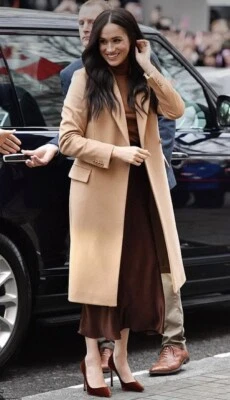 ZARA WOMEN NEW MENSWEAR STYLE WOOL COAT MANTECO LIGHT TAN CAMEL Size XS