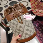 【玖玖代購】專櫃全新 GUCCI 古馳 女包2020新款 1955 GG印花抽身小號水桶包 手提包 637115 斜背包