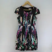 ALANNAH HILL Women's Size 10 SAY MY NAME Black & Multicoloured Dress BNWT