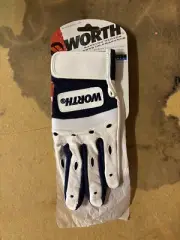 NEW WORTH PRODIGY BASEBALL SOFTBALL BATTING GLOVES ADULT SMALL NAVY/WHITE
