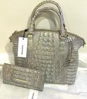 Brahmin Duxbury Satchel & Cordelia Wallet in Blue Haze Melbourne Bundle Lot of 2