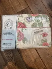 VINTAGE CROWN CRAFTS MELISSA NO-IRON PERCALE FULL FITTED SHEET