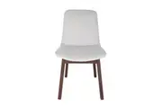 SK Designer Living | Cozy Dining Chair | Light Grey Fabric | Walnut Legs