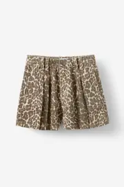 [Cotton On Kids] Cotton On Kids - Sarai Pleat Front Denim Short - Summer leopard 2 SUMMER LEOPARD