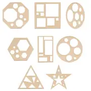 Set of 8 Eco-friendly Geometric Stencils for Painting & DIY Crafts |Woodpeckers