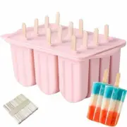 Silicone Ice Mould Cream Block Molds Popsicle Maker With 50 Popsicle Sticks