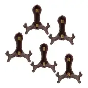 5 Inch Picture Frame Stand, 5 Pcs Resin Easel Plate Holders, Brown