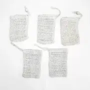 5 Pcs Natural Sisal Soap Bag Exfoliating Soap Saver Pouch Holder Soft for Skin