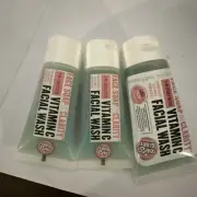 3 Soap & Glory Face Soap & Clarity Vitamin C Facial Wash (2x30, 1x50ml)